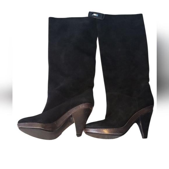Keyté Shoes - Black Suede Heeled Boots _ Size 9